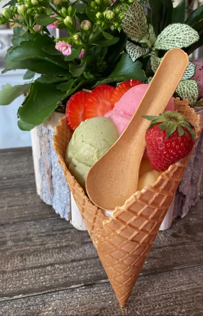 Cuillère comestible Ecopoon pour savourer des glaces dans un foodtruck